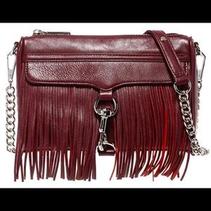 Rebecca Minkoff Fringe Burgundy Cross Body Bag